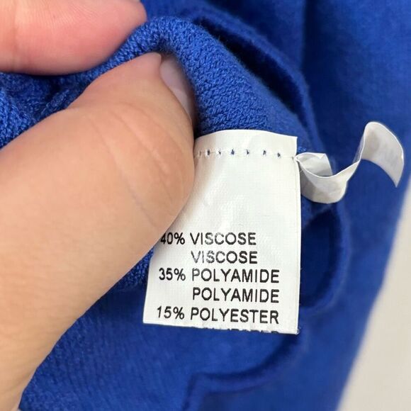 Peace N’ Love Blue Scalloped Cropped Sweater Medium preppy Victorian - Picture 3 of 6